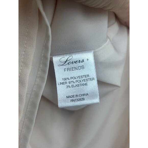 Lovers + Friends Romper Size Small Beige Pale Pink Long Sleeve Sheer Festival - Picture 12 of 15